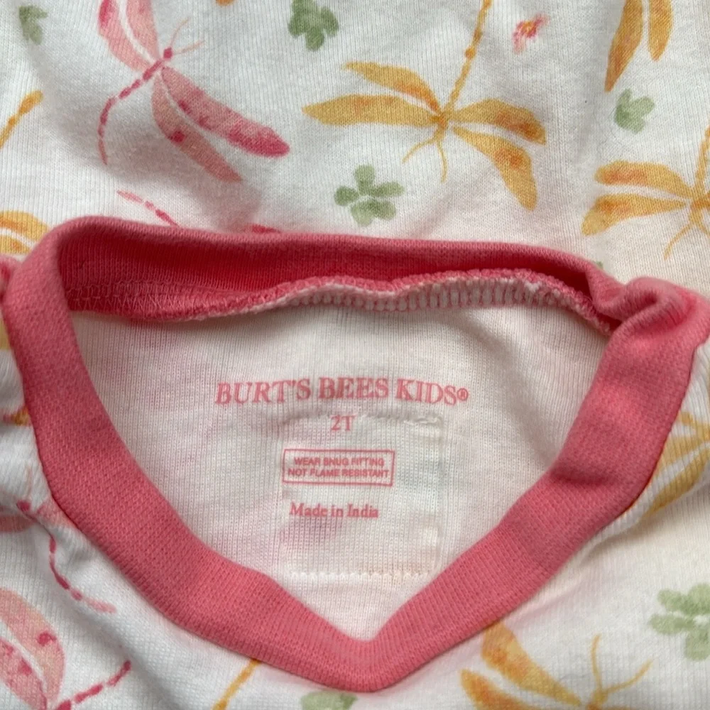 Burt’s Bees Kids long sleeve shirt girls 2T pastel dragonfly four leaf clover